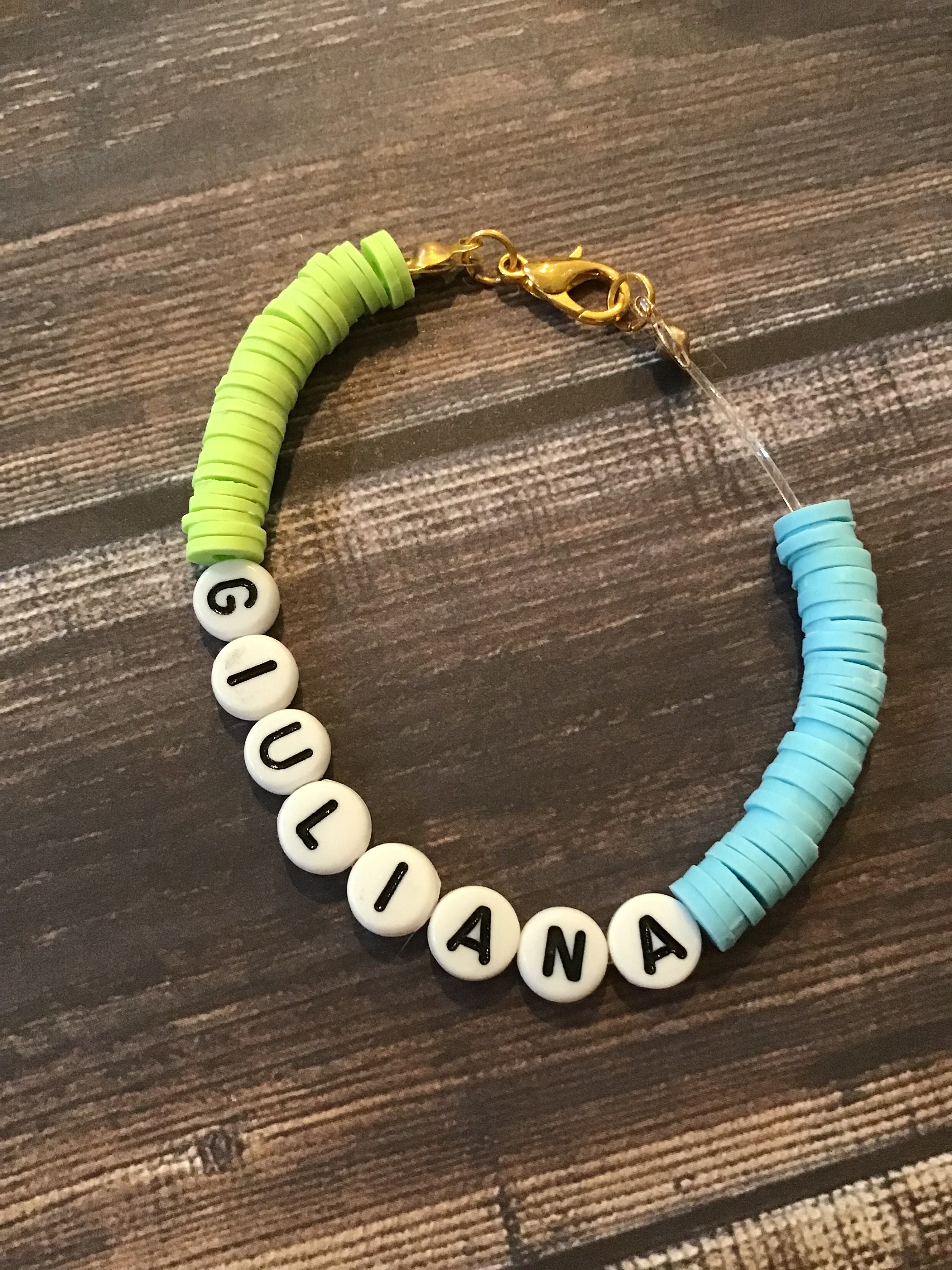 Custom Clay Bead Name Bracelet Etsy
