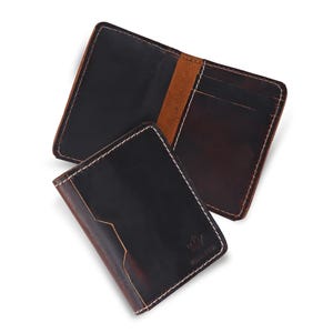 Cartera de cuero fina personalizada Hunter para hombres y mujeres, tarjetero para hombres, tarjetero para mujeres, carteras finas para hombres
