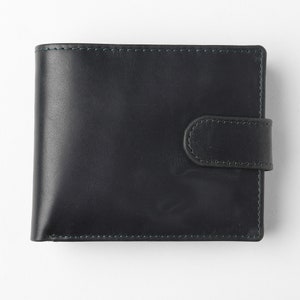Carteira RFID de couro genuíno azul personalizada para homens (11 compartimentos para cartão)