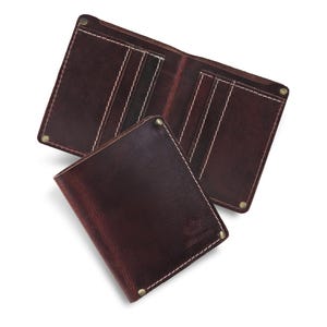 Portafoglio in pelle grezza e fatto a mano, portafoglio sottile personalizzabile per uomo e donna, portafoglio minimalista, portafoglio sottile, portafoglio bifold per uomo