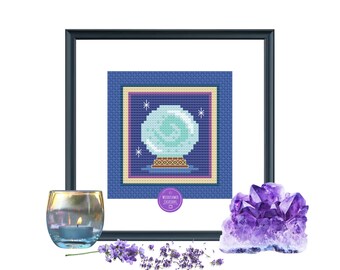 Crystal Ball Cross Stitch Pattern | Perfect for Stitchers who like a Magical, Mystical and Witchy theme | Instant PDF download