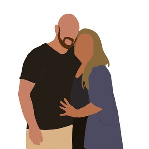 Benutzerdefinierte Minimalistische Digitale Portrait Gesichtslose Illustration - Gesichtslose digitale Kunst. Druckbare Kunst. Profilbild. Personalisiertes Geschenk.