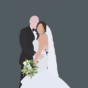 Personalisierte Hochzeit Minimalistische Digitale Portrait Gesichtslose Illustration - Gesichtslose digitale Kunst. Druckbare Kunst. Profilbild. Personalisiertes Geschenk.