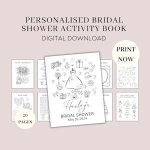 Attività personalizzate per la festa della sposa e libro da colorare per bambini, giochi per la festa della sposa, attività per la festa del matrimonio, idee per colorare la festa del matrimonio