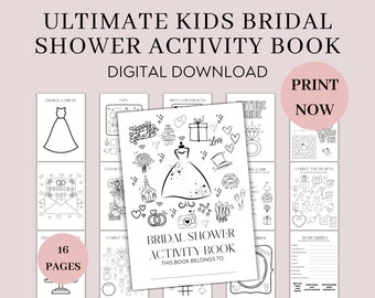 Bridal Shower Activity and Coloring Book for Kids, Bridal shower games, wedding shower activity, Wedding ideas, Bridal shower coloring