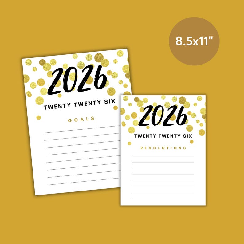 New Year's Printables 2025 Reflection, 2026 Goals and Resolutions ...