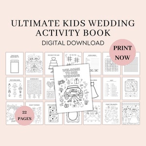 Ultimate Kids Wedding Activity Coloring Book, Instant Download Digital Files, Kids Wedding Activity Pack, Wedding table ideas,