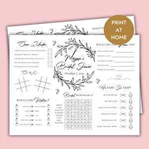 Personalized bridal shower game, fun wedding shower activity, bachelorette party printable, bride-to-be wedding game, bridal entertainment
