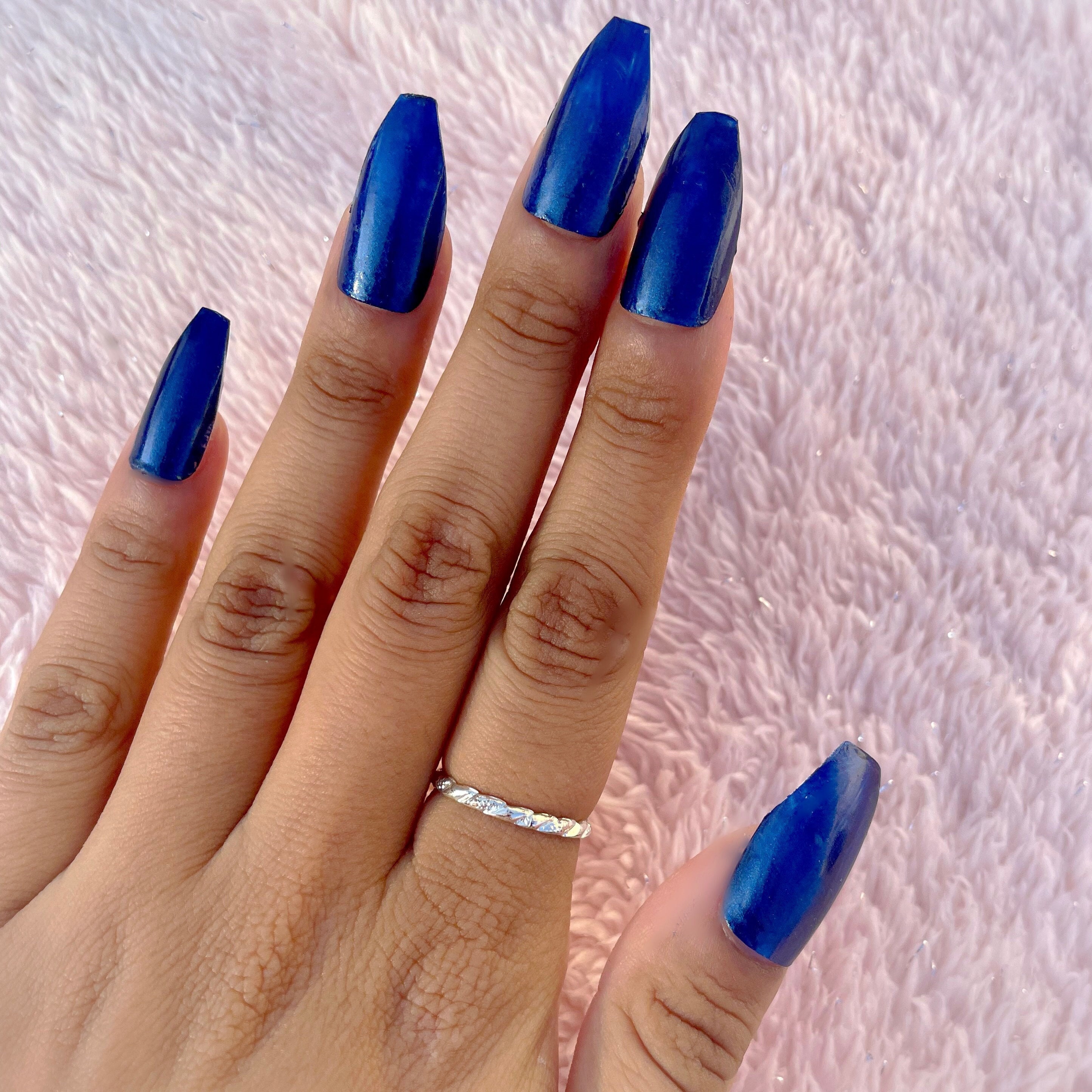 Navy/dark Blue / Coffin Nails / Press on Nails / Nail Designs - Etsy Denmark Navy/dark Blue / Coffin Nails / Press on Nails / Nail Designs - Etsy Denmark
