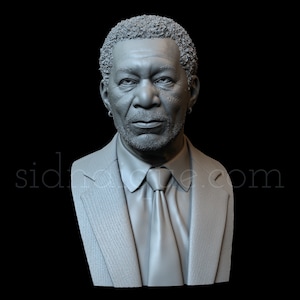 3D Resin Printed Morgan Freeman Bust – Highly Detailed Fan Art Sculpture