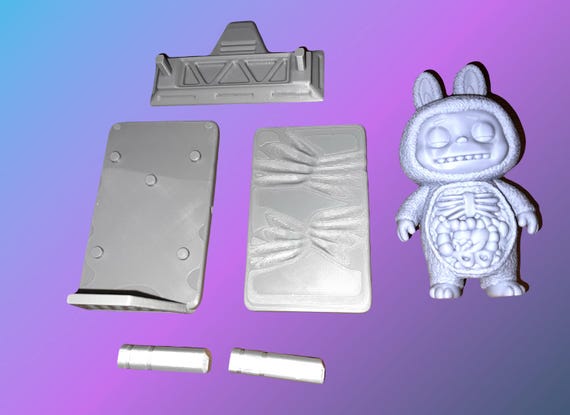 3D Printed Autopsy Labubu Figure With Stand - Etsy