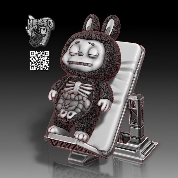 3D Printed Autopsy Labubu Figure With Stand - Etsy