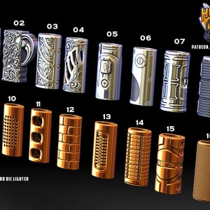 Assorted 3D Resin Printed Lighter Cases