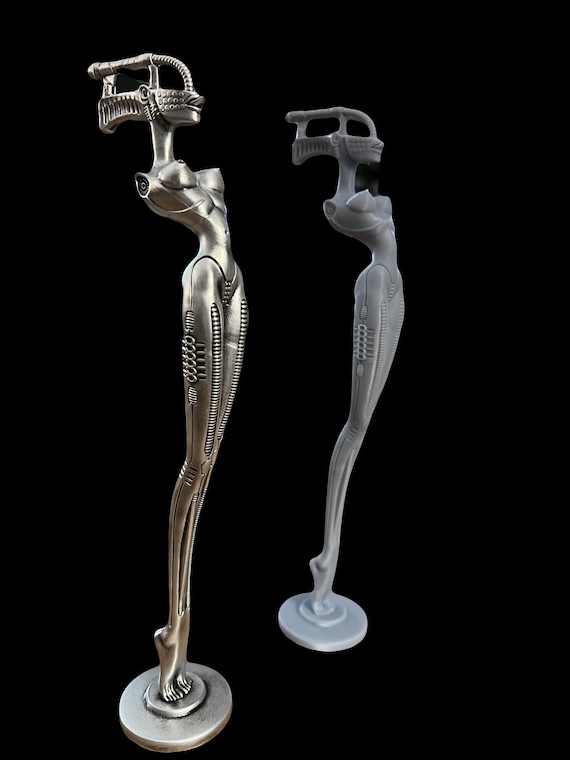 3D Resin Printed Replica of ‘The Bitch’ Microphone Stand – H.R. Giger Design, Korn, Unfinished or Metallic Finish, Highly Detailed Fan Art