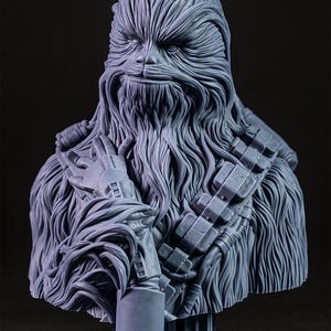 3D Resin Printed Bust of Chewbacca Holding Severed Arm - Highly Detailed Display Piece / Fan Art