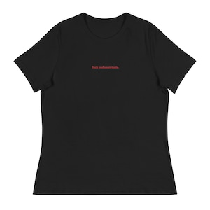 Fuck endometriosis embroidered t-shirt endo warrior endo awareness Black