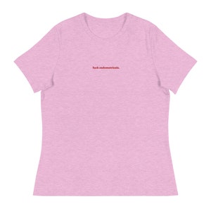 Fuck endometriosis embroidered t-shirt endo warrior endo awareness Heather Prism Lilac
