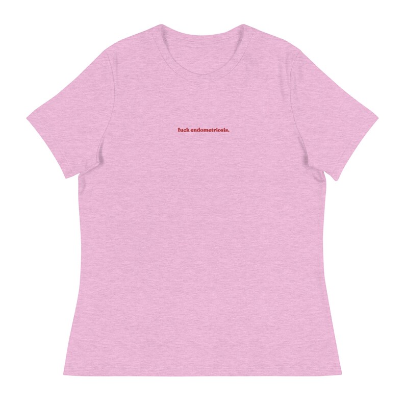 Fuck endometriosis embroidered t-shirt endo warrior endo awareness Heather Prism Lilac