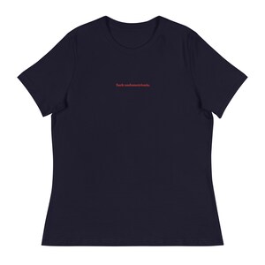 Fuck endometriosis embroidered t-shirt endo warrior endo awareness Navy