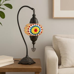 Türkische Mosaiklampe: Vintage Oriental Nachttischlampe