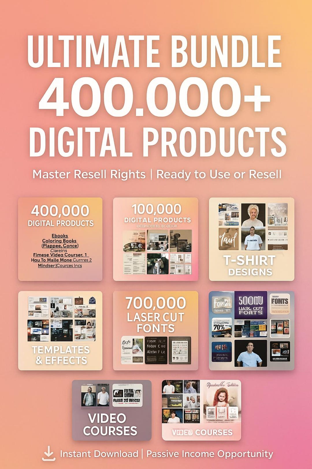 Mega Bundle, Ultimate 400,000+ Digital Products, All in One PLR MRR ...