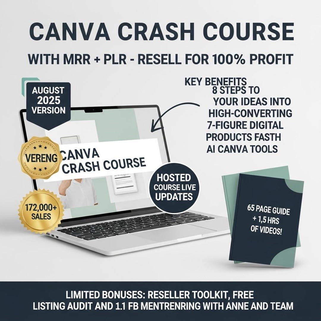 Canva AI Design Crash Course: Digital Product Training With MRR+PLR ...