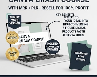 Canva-crashcursus: AI-ontwerp en digitale producttraining (MRR+PLR)