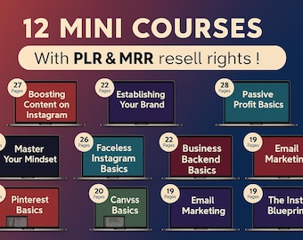 Digital Marketing Course Bundle | 12 Mini Courses, PLR & MRR (Instant Download)