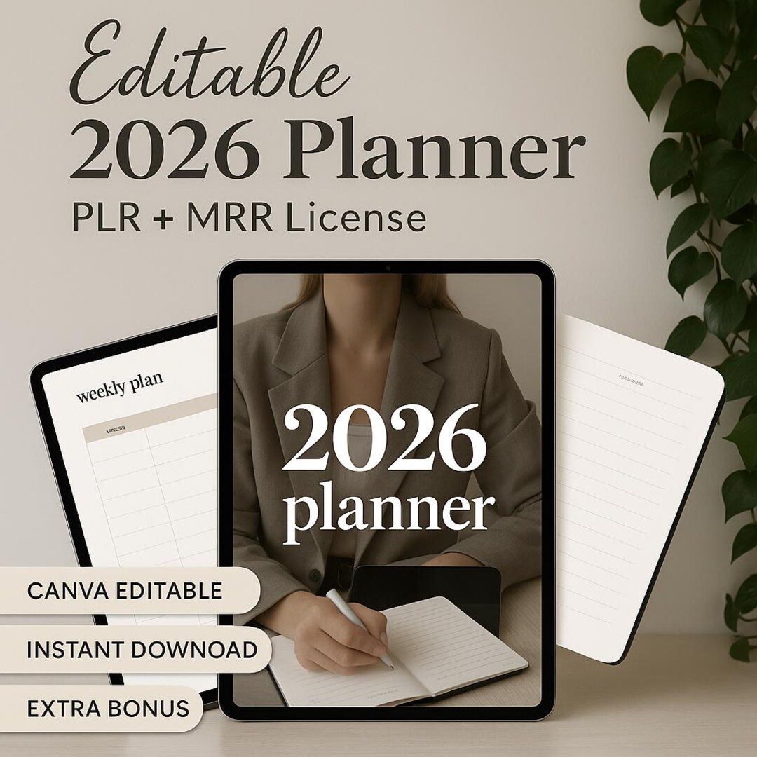 2026 Life Planner PLR MRR Canva Template Resell Rights Digital Product ...