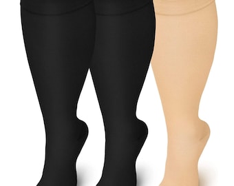 Extra Wide Calf 20-30mmHg Ozer Medical Compression Socks  Pain Relief Calf Leg Foot Support Stocking Men&Women (4XL-6XL)