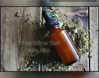 White Willow Bark Extract | Salix Alba | Herbal Tincture | Glass Dropper Bottle | Handmade | Small Batch
