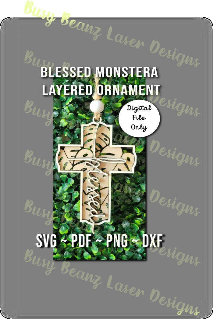 Gesegnete Monstera Kreuz Ornament Schnittdatei. Glowforge getestet und mit  anderen Schneidmaschinen kompatibel. Nur digitales Produkt - Etsy.de