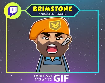 Cute animated Brimstone Emotes, BRIM Valorant twitch emote, Discord animated Emote, Community Emote, Streamer Emote, chibi brim valorant