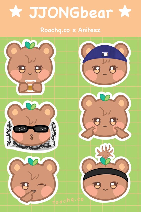 Ateez Aniteez Jongho Jjongbear Stickers - Etsy Israel