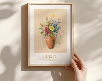 The Joy of the Lord Is Your Strength Vintage Floral Print – Nehemiah 8:10 (Digital Download)