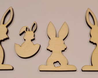 Easter Bunny Rabbit Set Laser DXF SVG