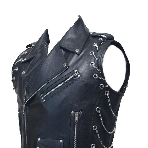 Leather Vest Chains Etsy