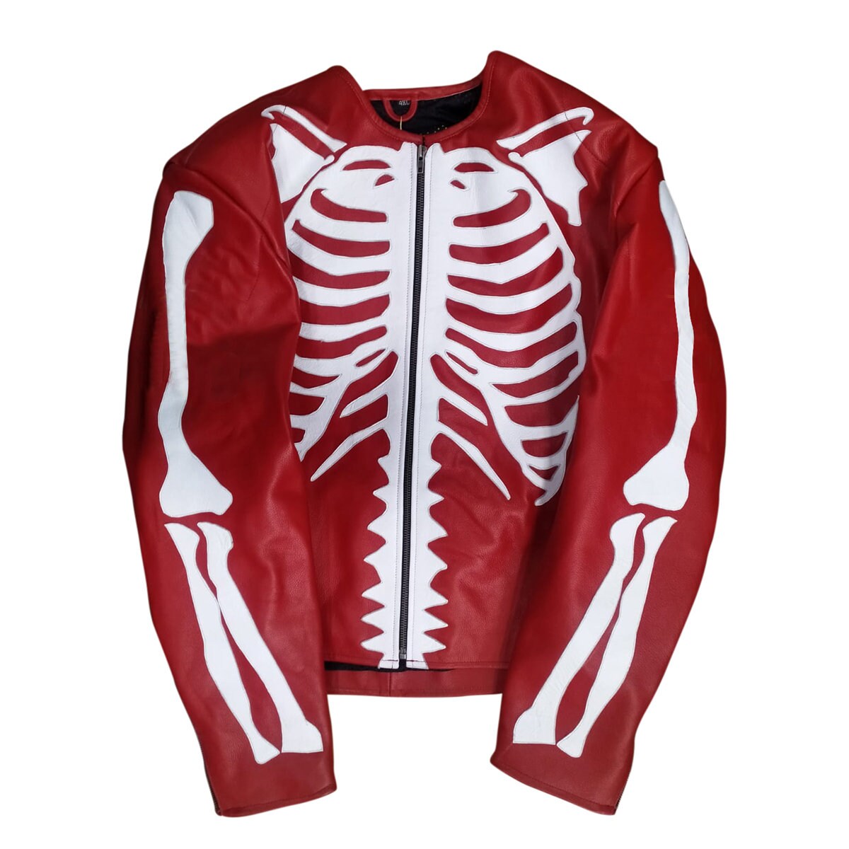 Mens Skeleton Biker Leather Jacket Full Padded Motorcycle Etsy