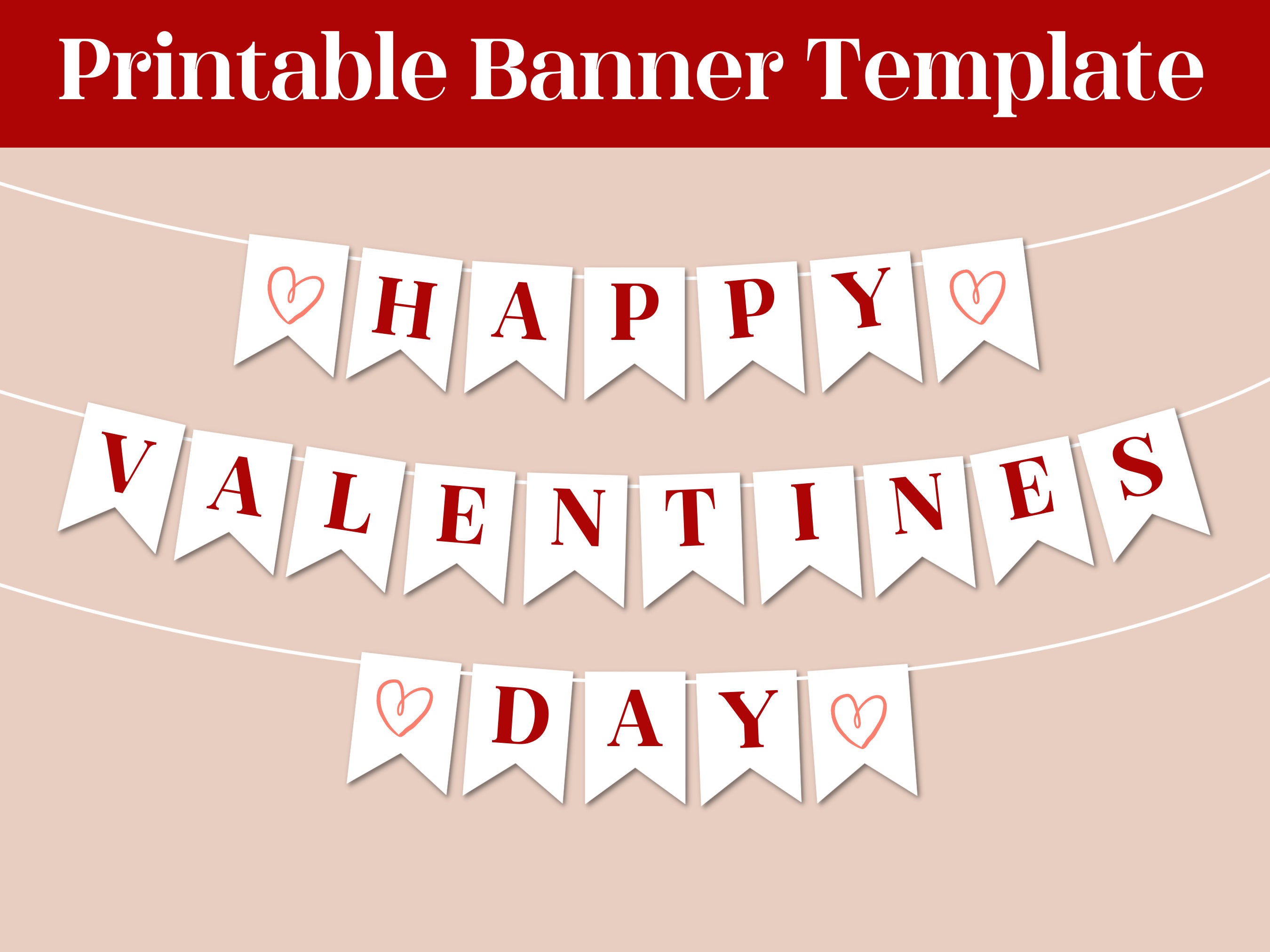 Happy Valentines Day Banner Printable
