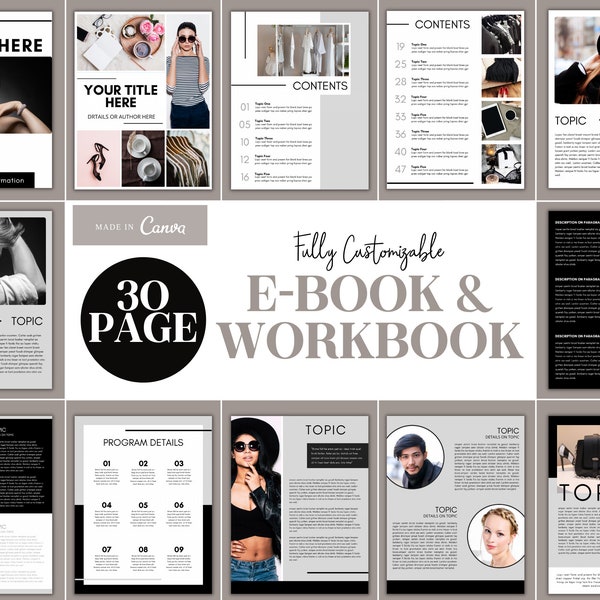 Ebook Template Canva | Ebook Template Minimalist | Online coach | Ebook Template Black | Workbook template canva | Ebook | Ebook download