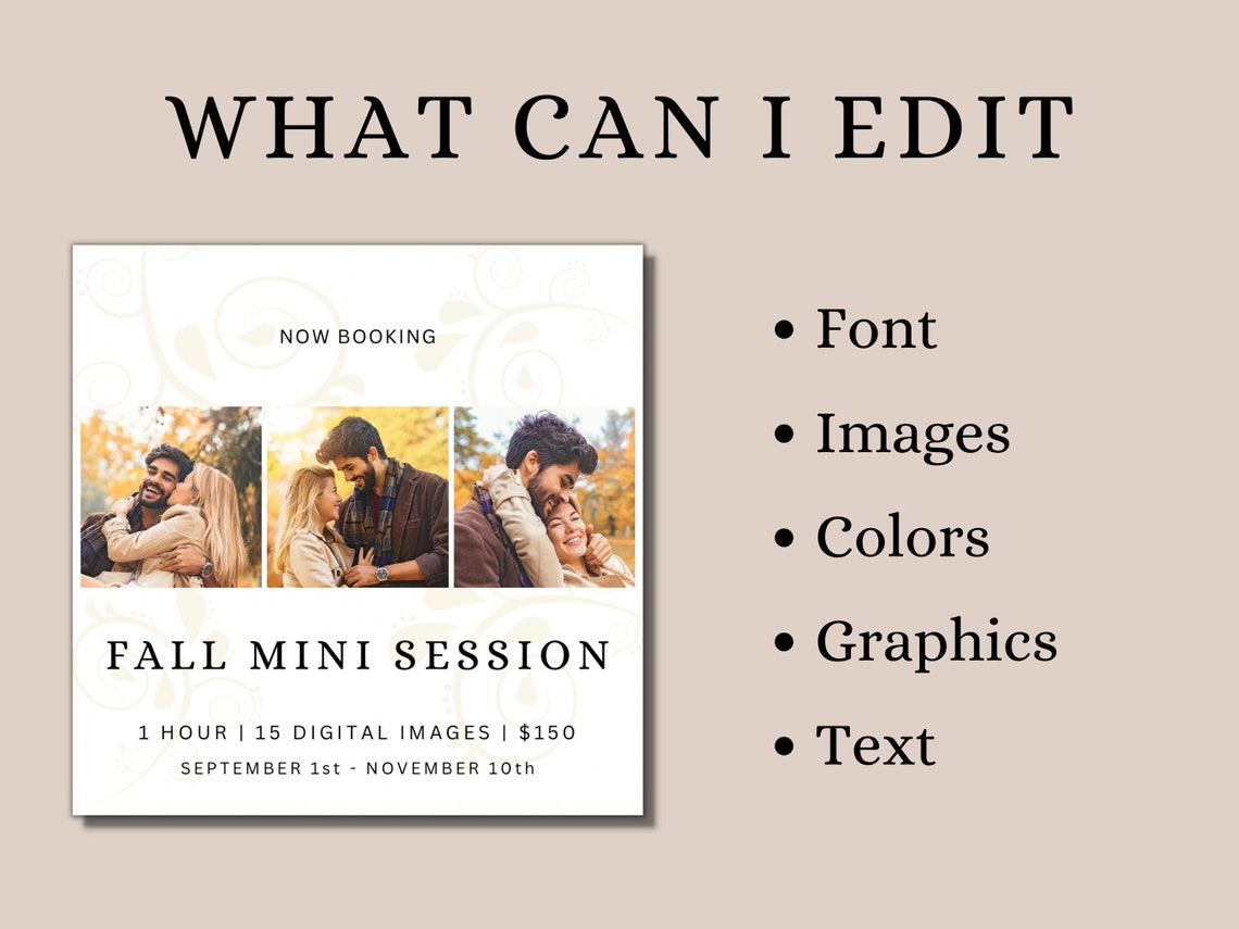 5 Fall Mini Session Templates for Photographers, Fall Mini Session ...