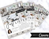Just Listed Flyer Template, New Listing, Real Estate Marketing, Realtor Template, Real Estate Flyer, Open House Flyer, Canva Template