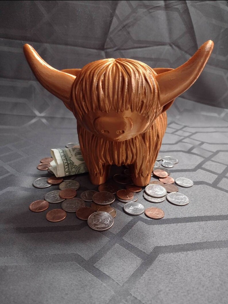 Highland Cow Piggy Bank - Etsy