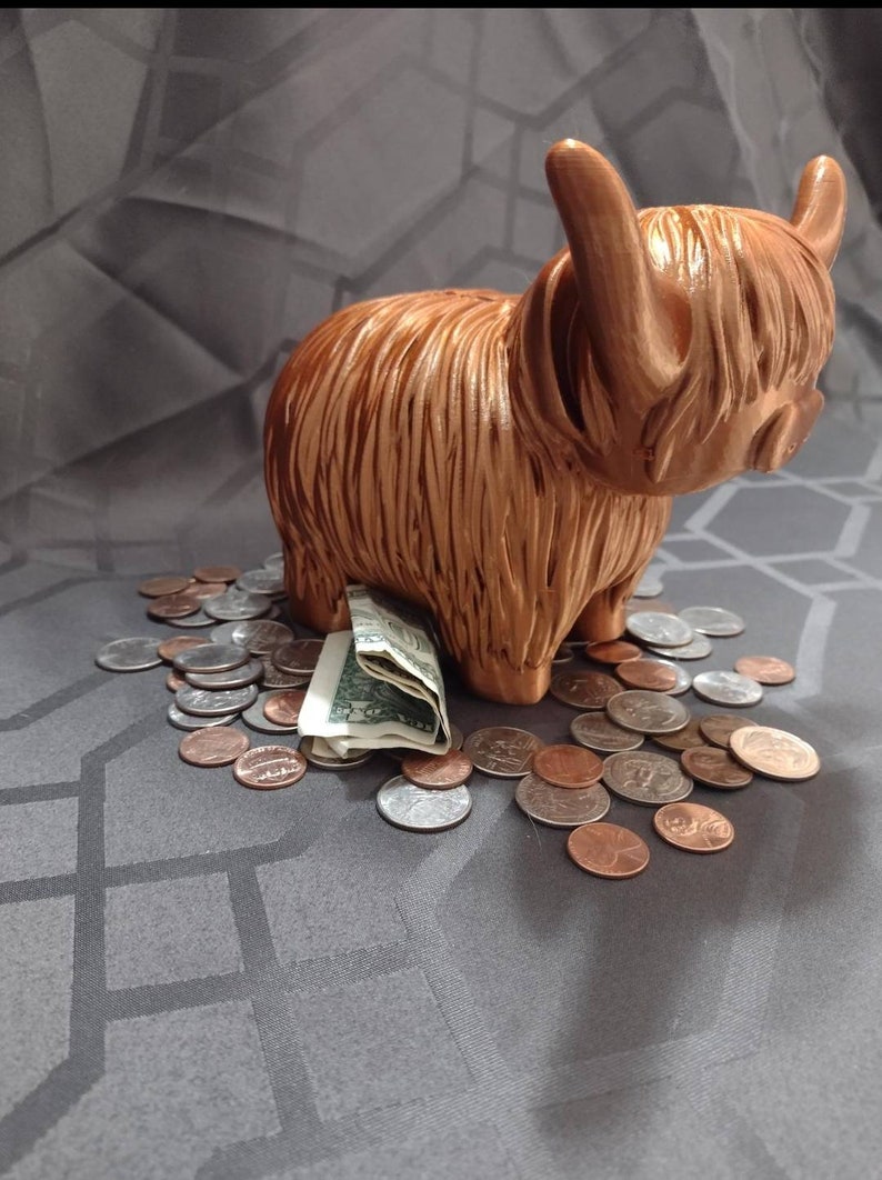 Highland Cow Piggy Bank - Etsy