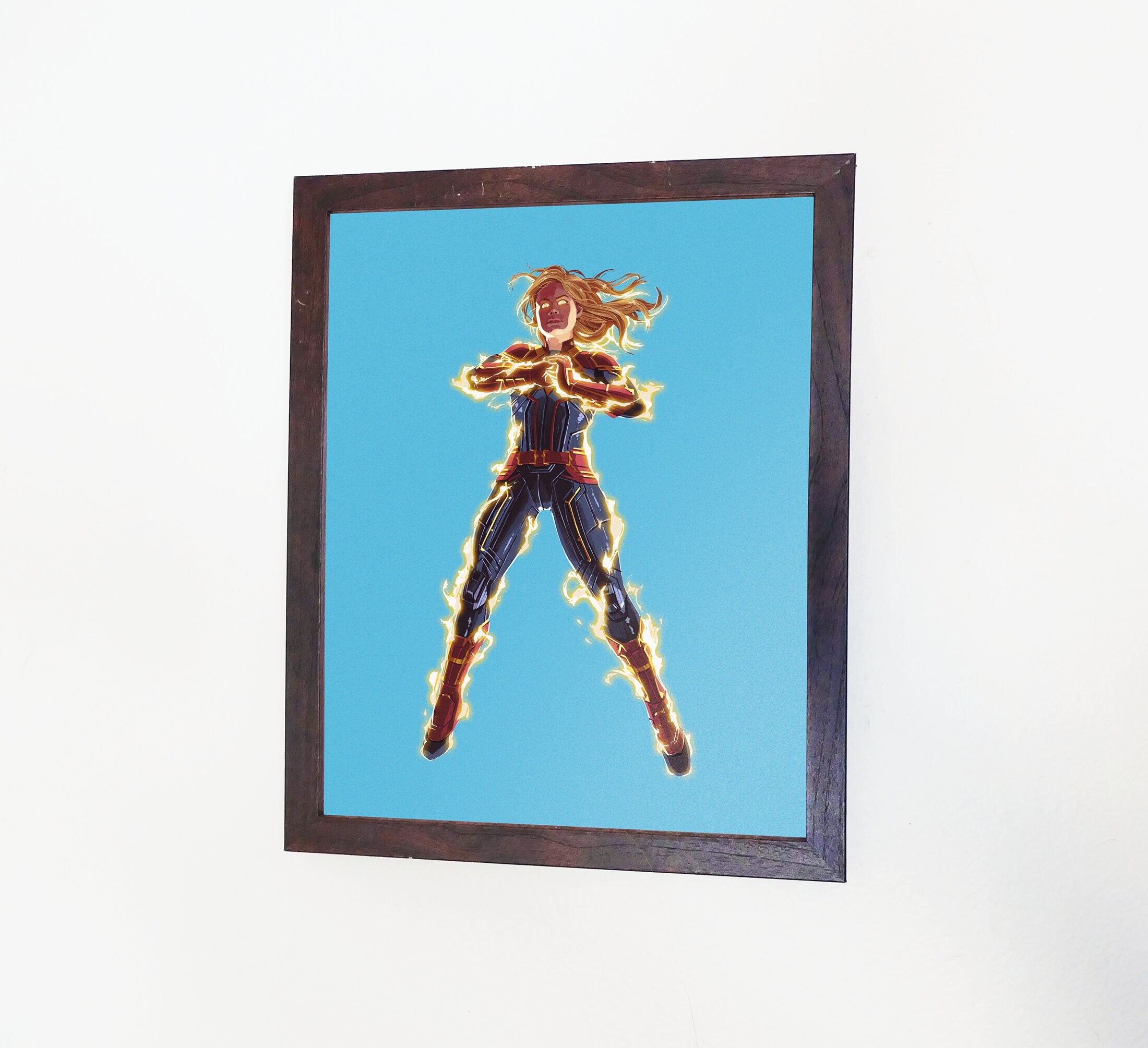 CAPTAIN MARVEL Art Print Illustration Wall Decor Digital Etsy