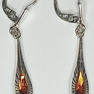 Amber droplet earrings