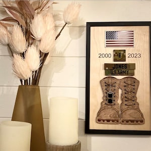 3D Wooden Engraved Military/ Veteran/ Retired Sign