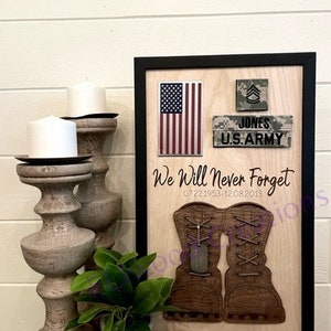 3D Wooden Engraved Military/ Veteran/ Fallen Soldier sign