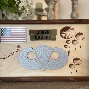 Airborne 3D Graduation/ Promotion/ Army gift,  name tapes not included.