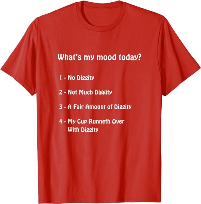 No Diggity Mood T-shirt What is Your Mood Today Comedy No Diggity Mood T-shirt What is Your Mood Today Comedy
